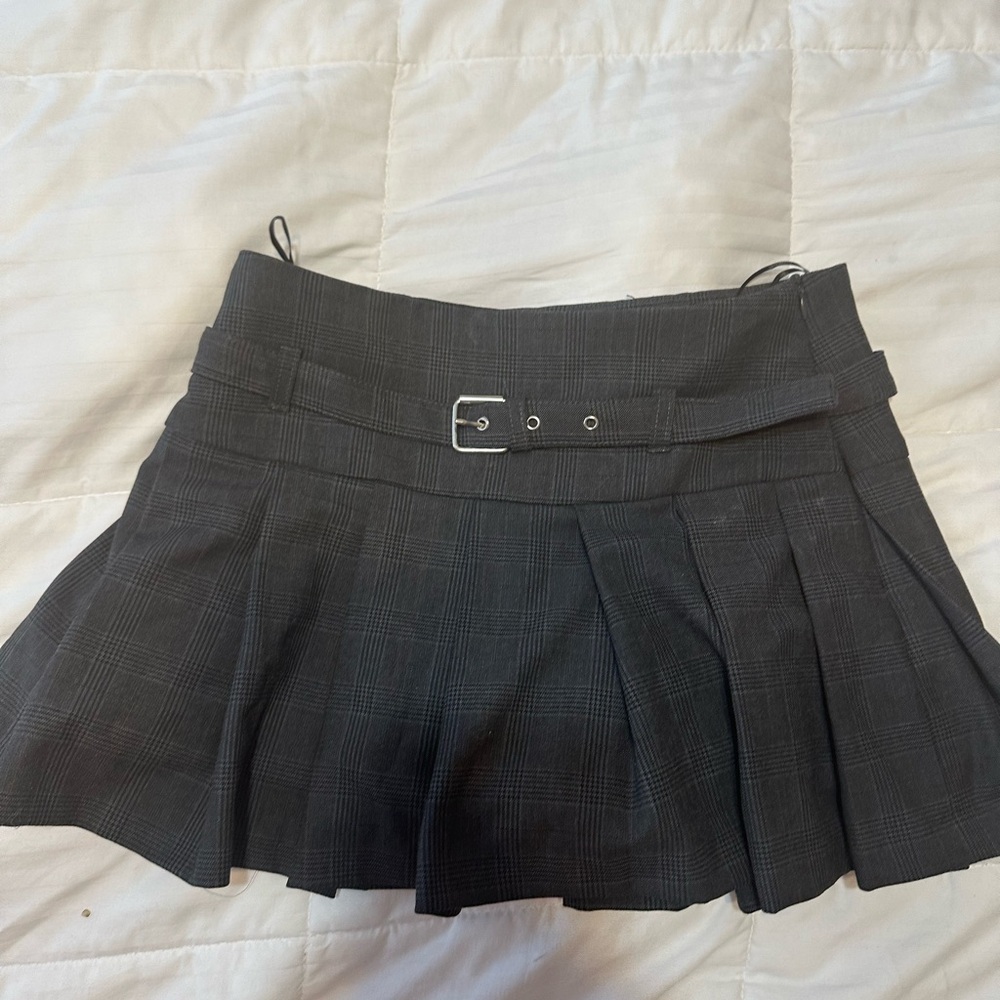 Zara Gray Pleated Mini Skirt